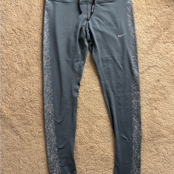 Nike Blue Leggings with Side Detail - Picture 1 of 9